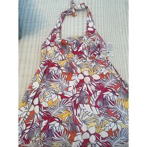 Lands’ End Halter Swimdress – Tropical Floral Print – Size 16-18W NEW NWT